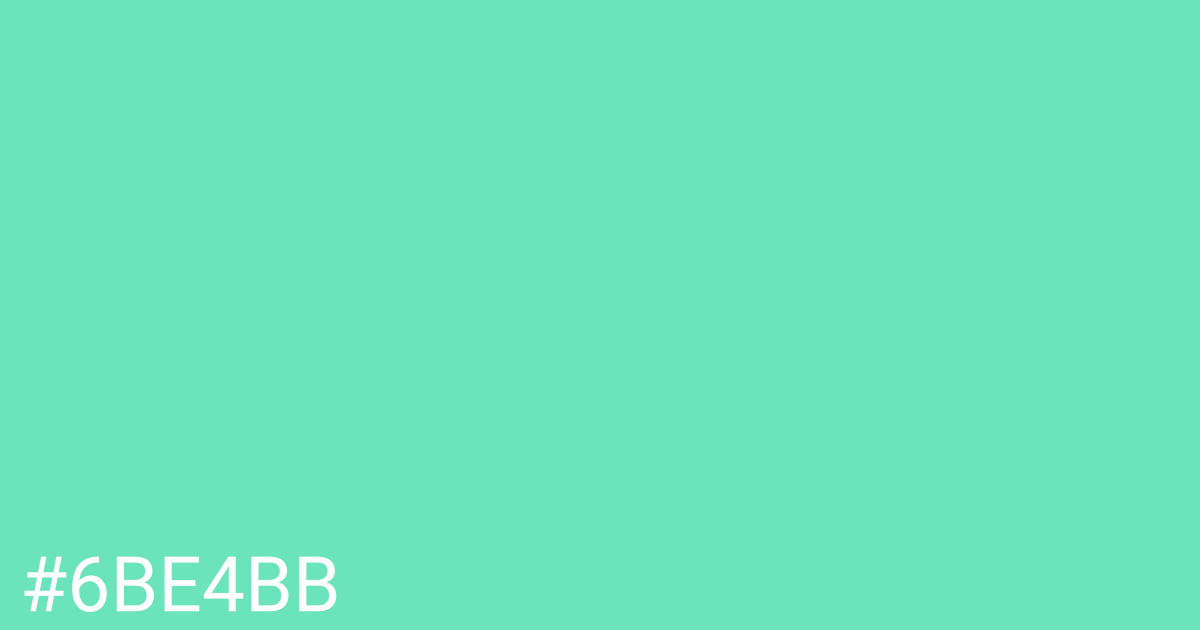 Hex color #6be4bb graphic