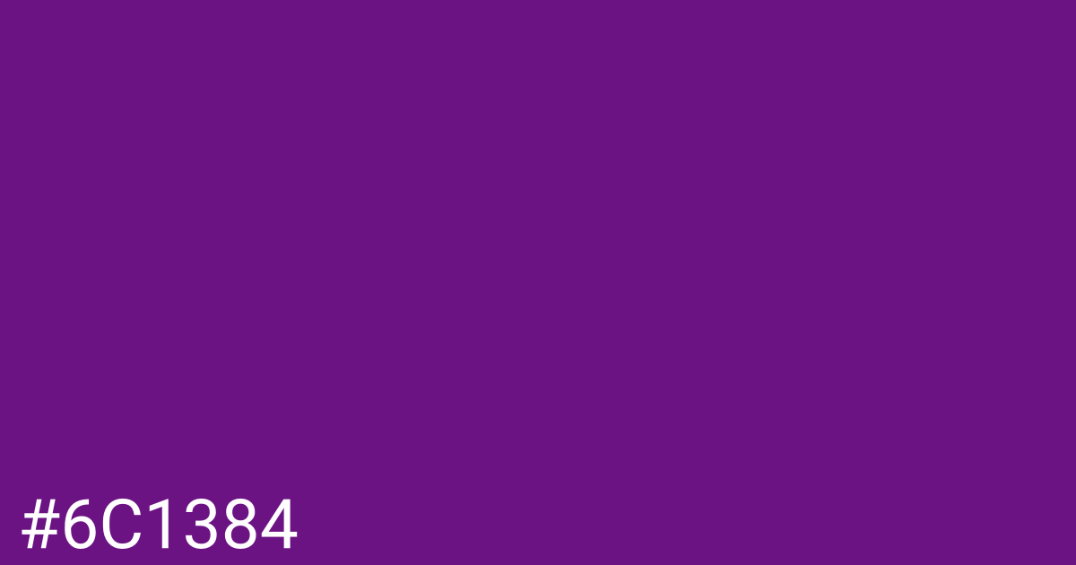 Hex color #6c1384 graphic