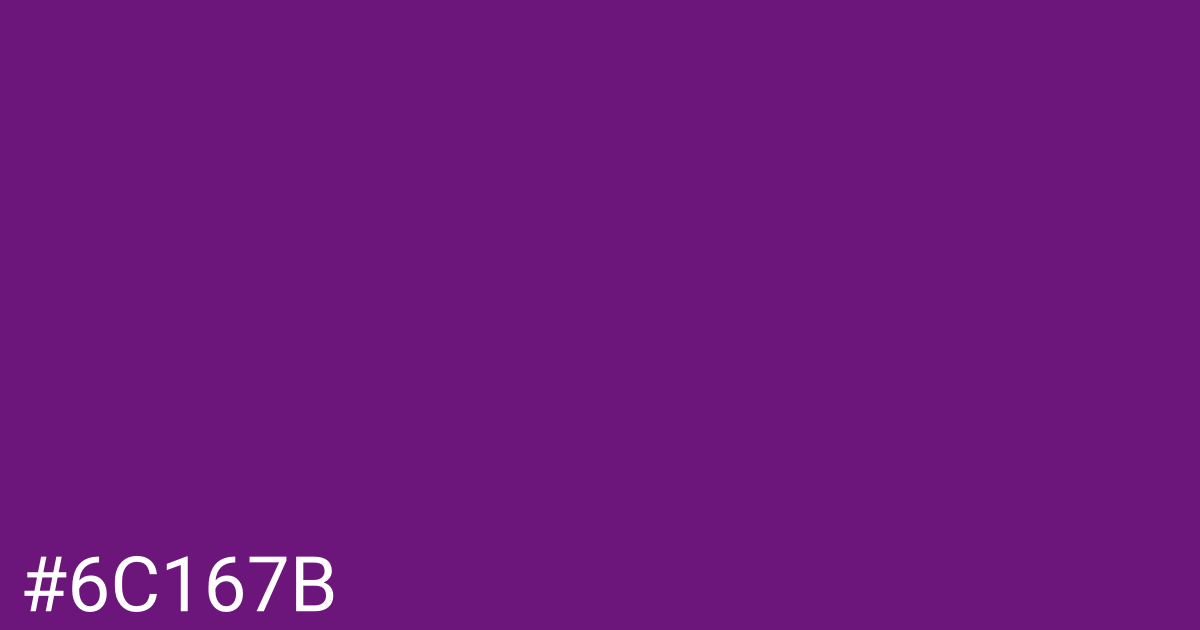 Hex color #6c167b graphic