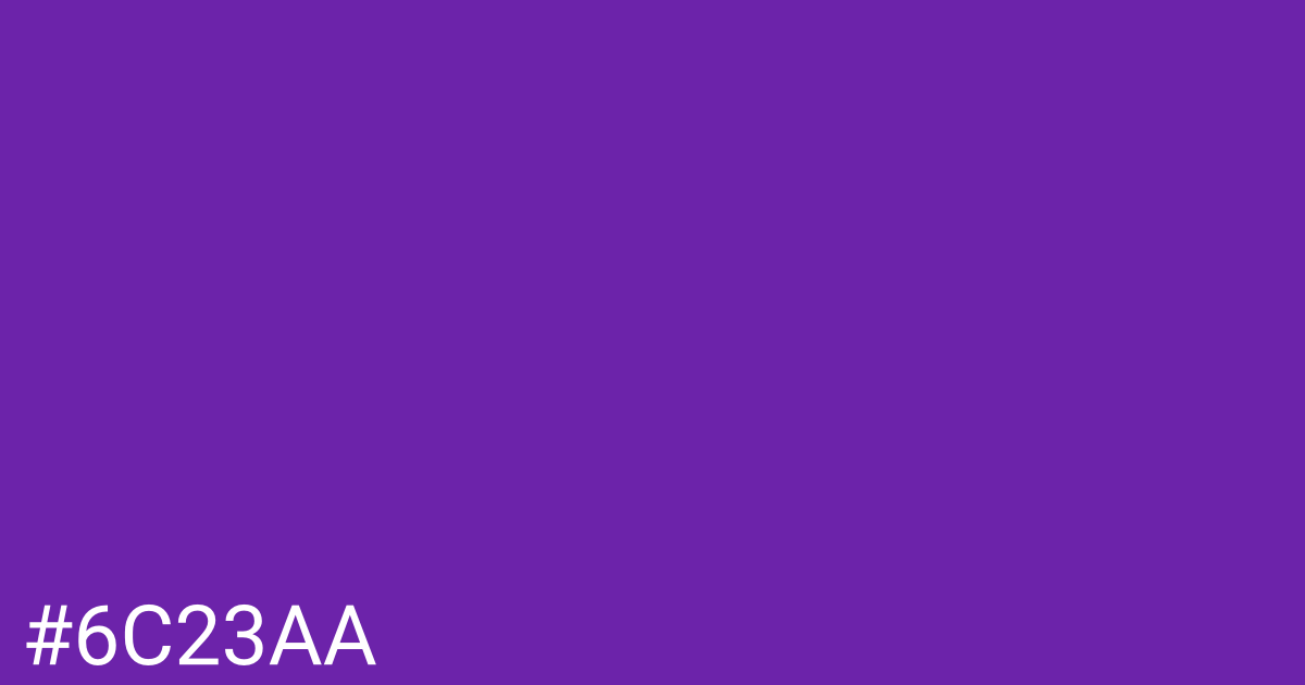 Hex color #6c23aa graphic