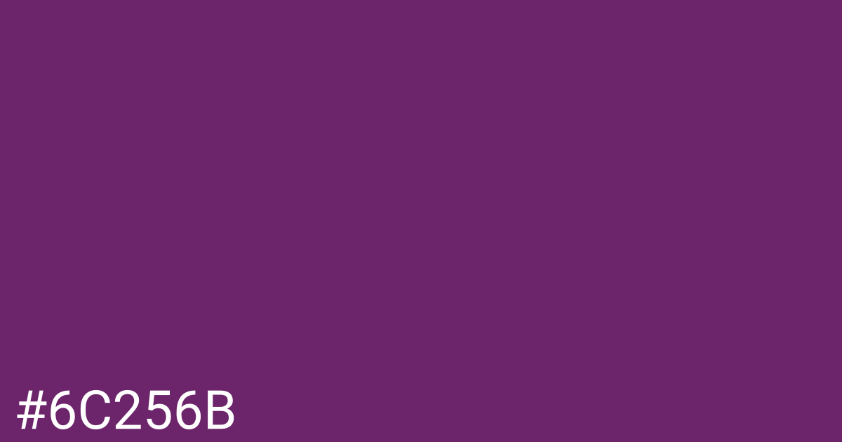 Hex color #6c256b graphic