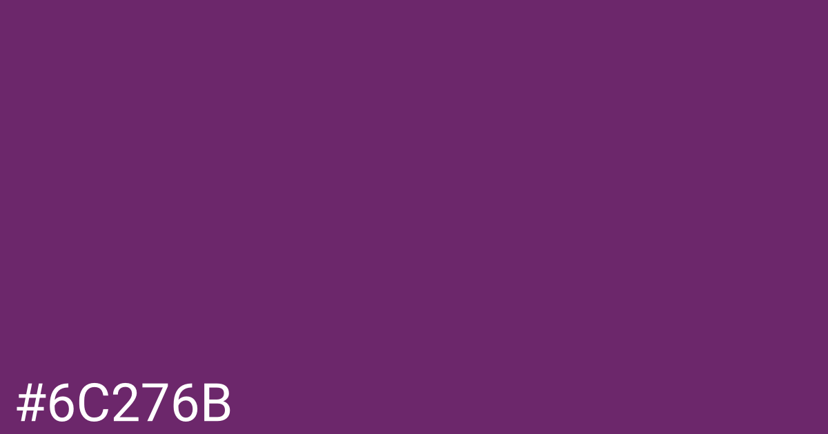 Hex color #6c276b graphic