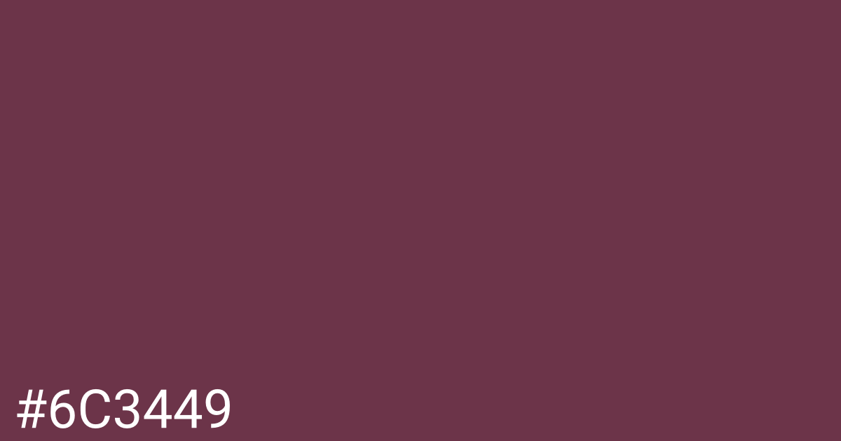 Hex color #6c3449 graphic