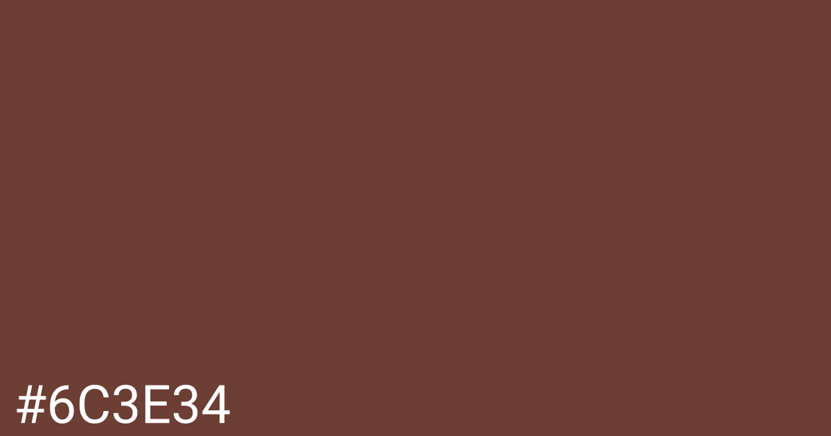 Hex color #6c3e34 graphic