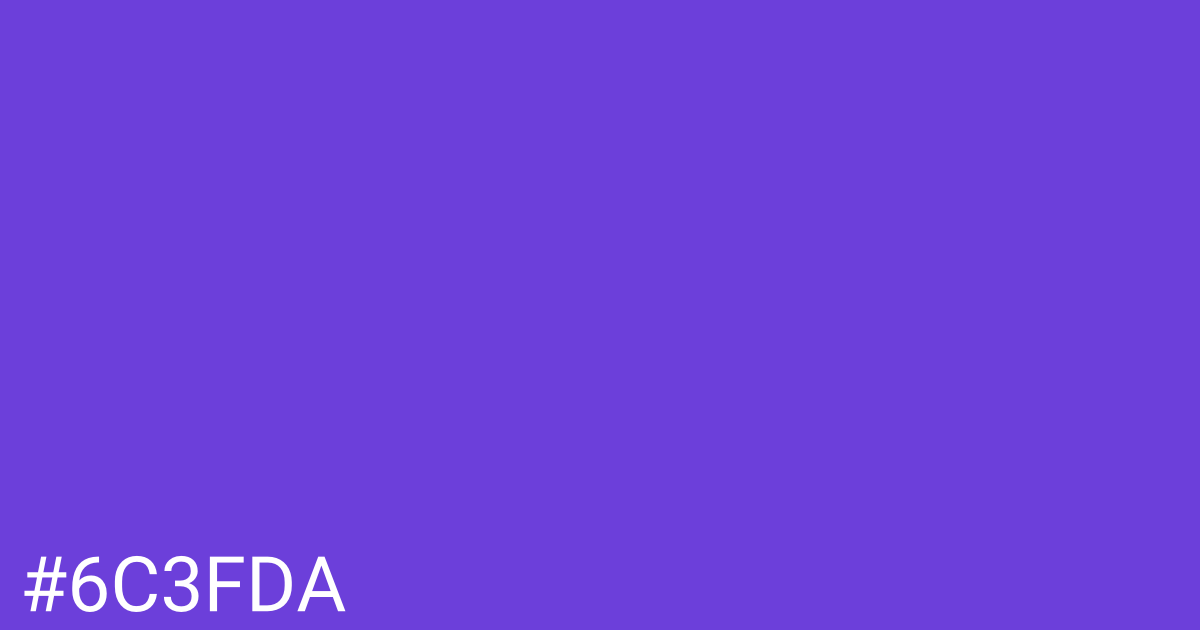 Hex color #6c3fda graphic