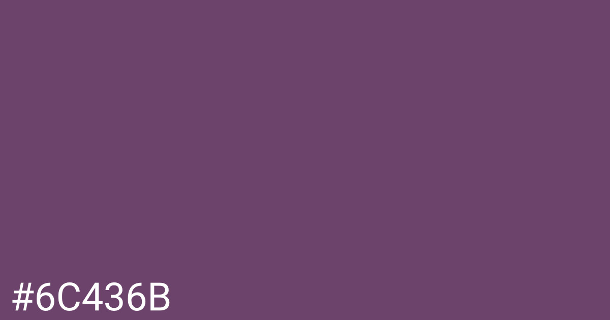 Hex color #6c436b graphic