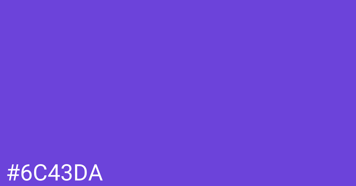 Hex color #6c43da graphic