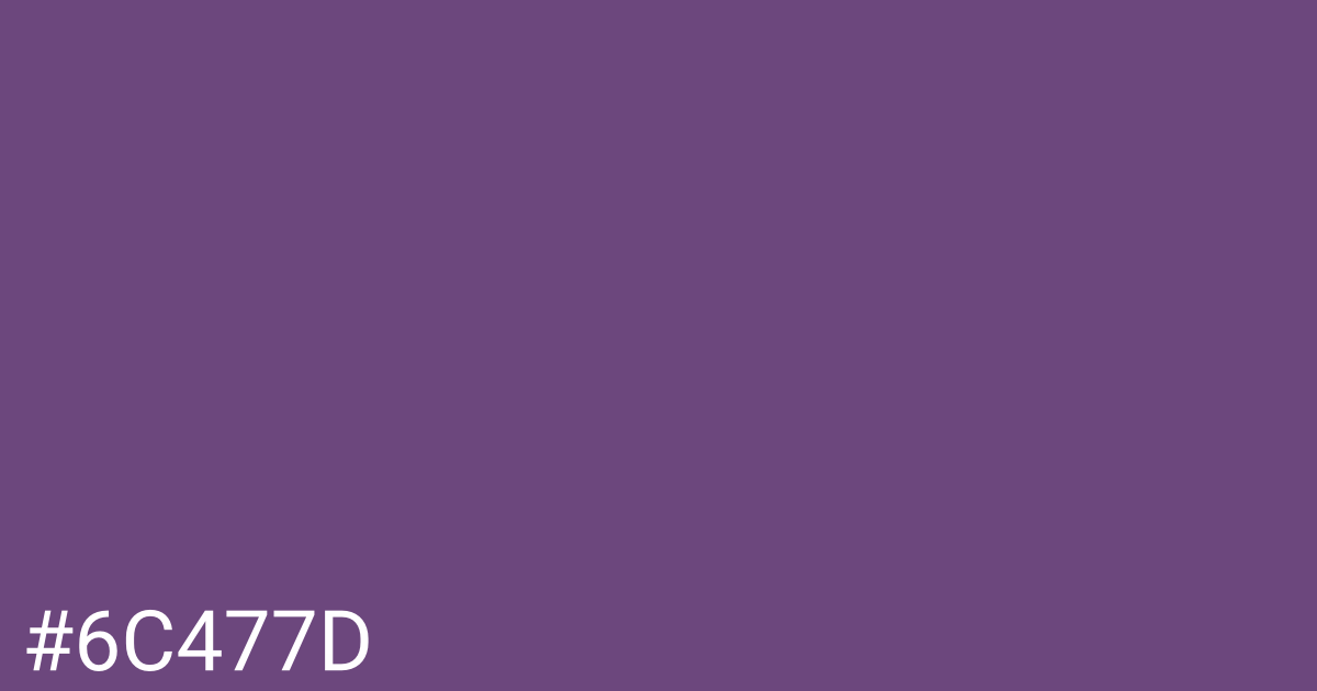 Hex color #6c477d graphic