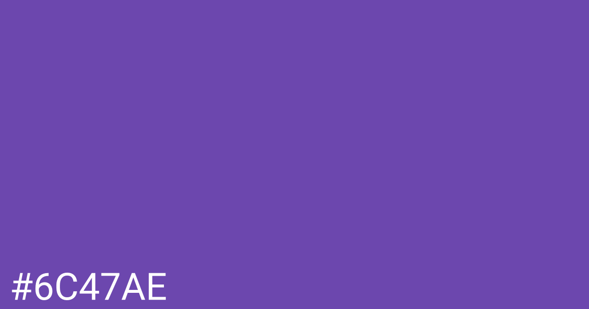 Hex color #6c47ae graphic