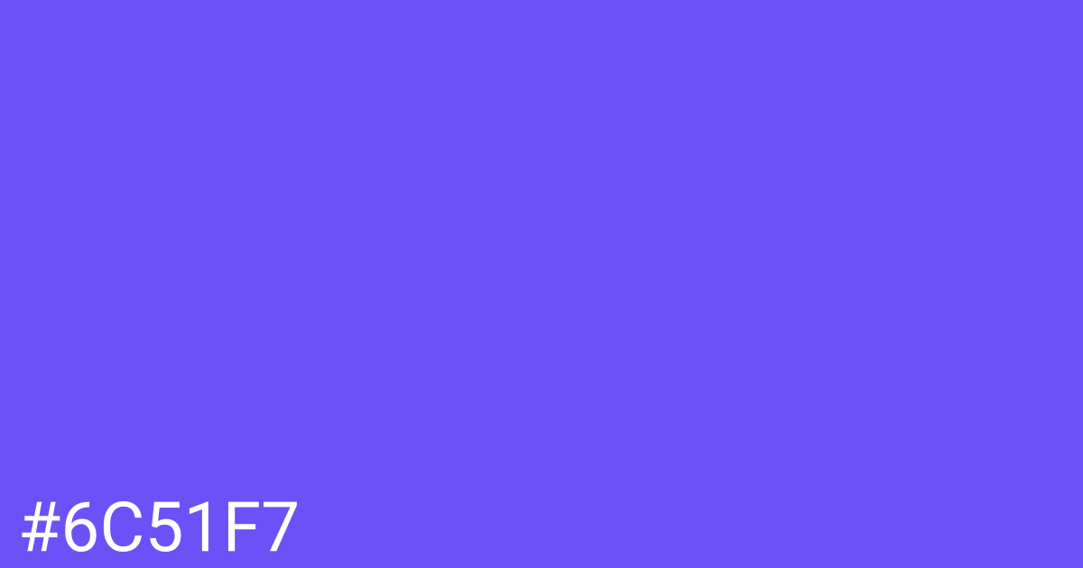 Hex color #6c51f7 graphic