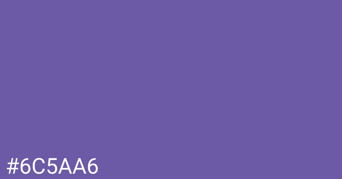 Hex color #6c5aa6 graphic