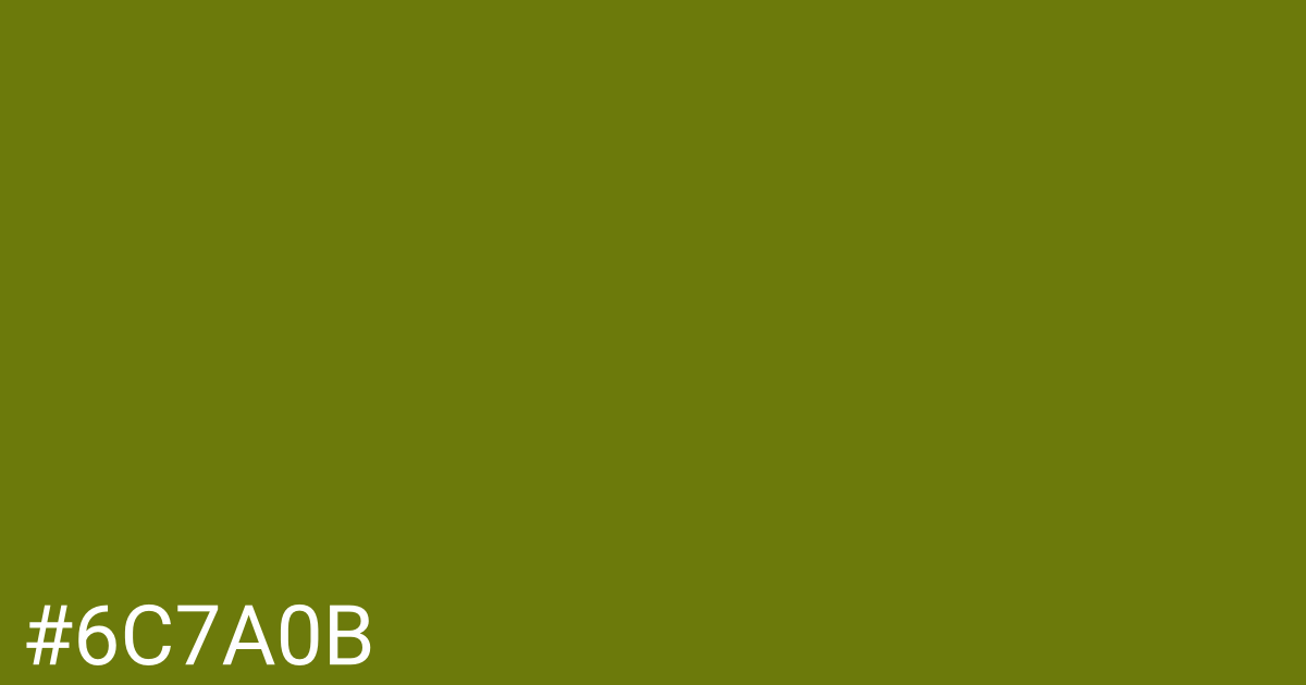 Hex color #6c7a0b graphic