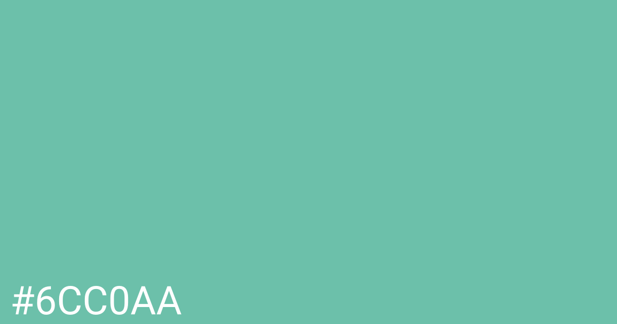 Hex color #6cc0aa graphic