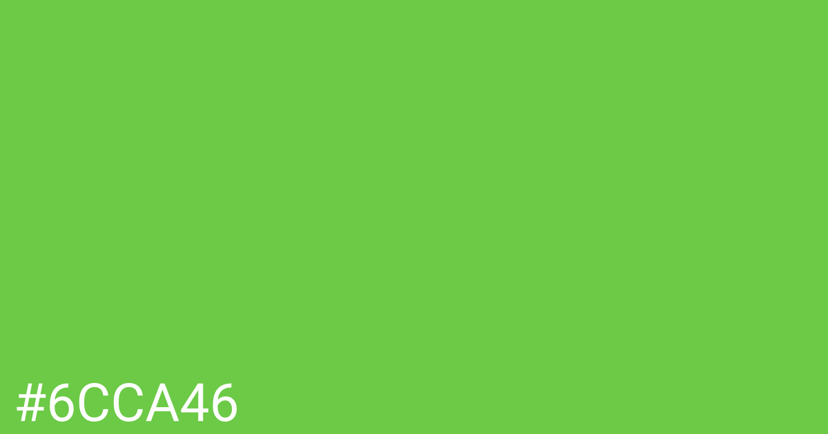 Hex color #6cca46 graphic