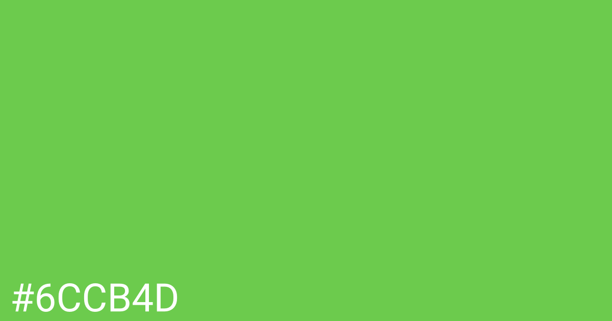 Hex color #6ccb4d graphic