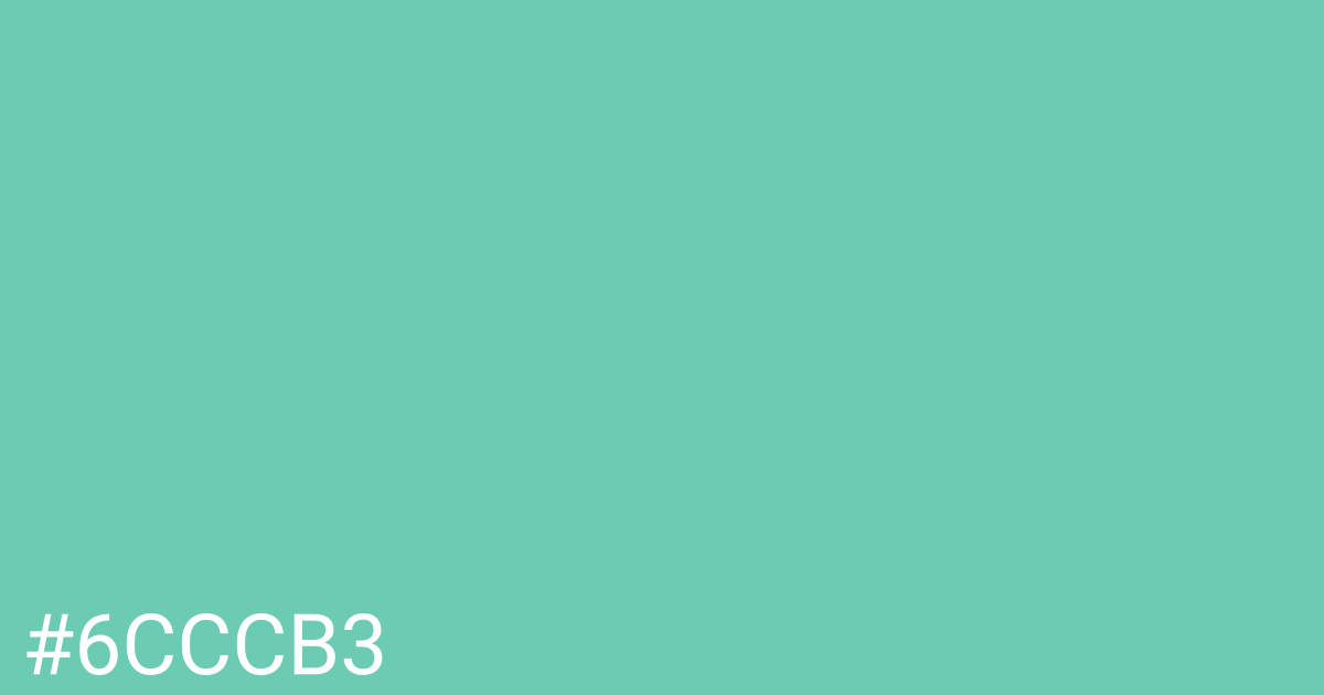 Hex color #6cccb3 graphic