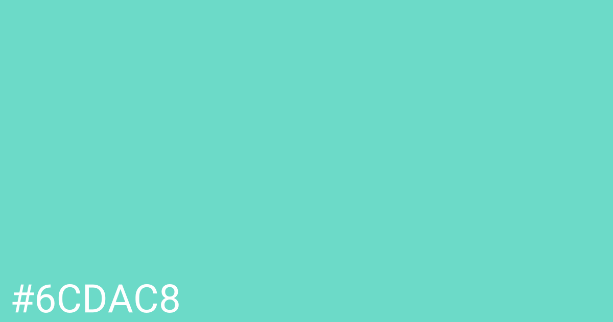 Hex color #6cdac8 graphic