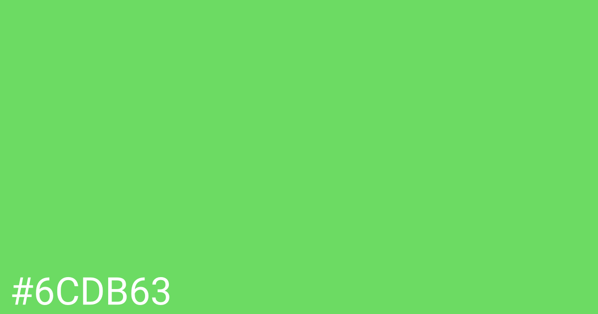 Hex color #6cdb63 graphic
