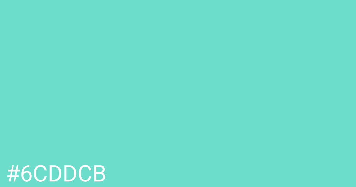 Hex color #6cddcb graphic