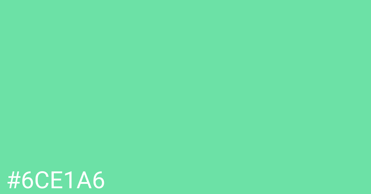 Hex color #6ce1a6 graphic