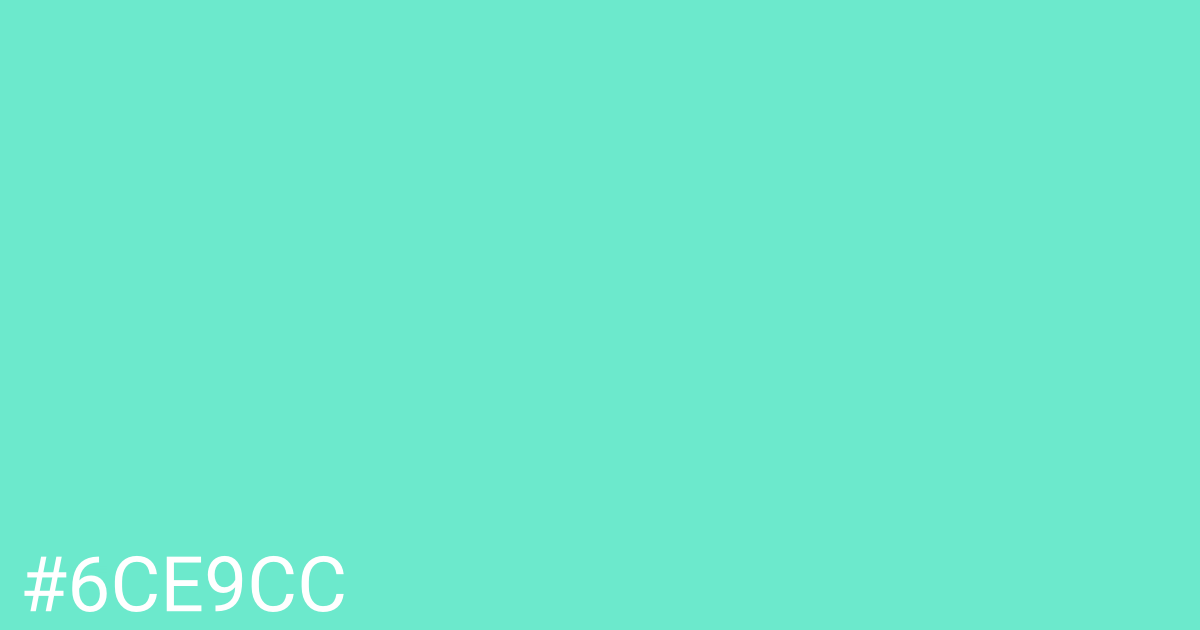 Hex color #6ce9cc graphic