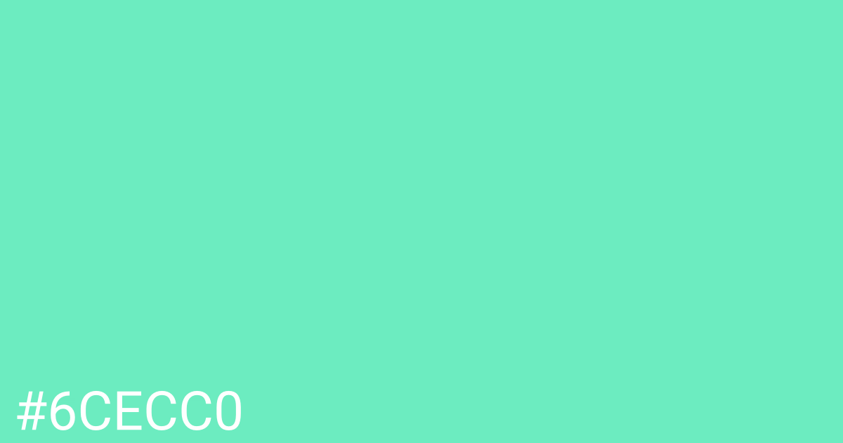 Hex color #6cecc0 graphic