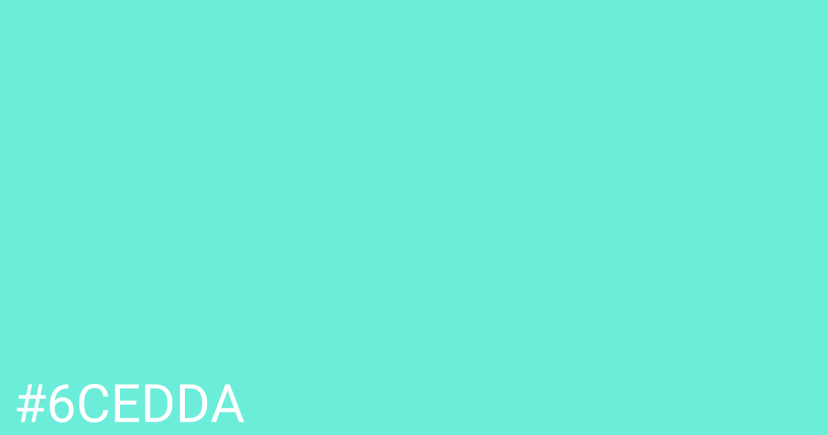 Hex color #6cedda graphic