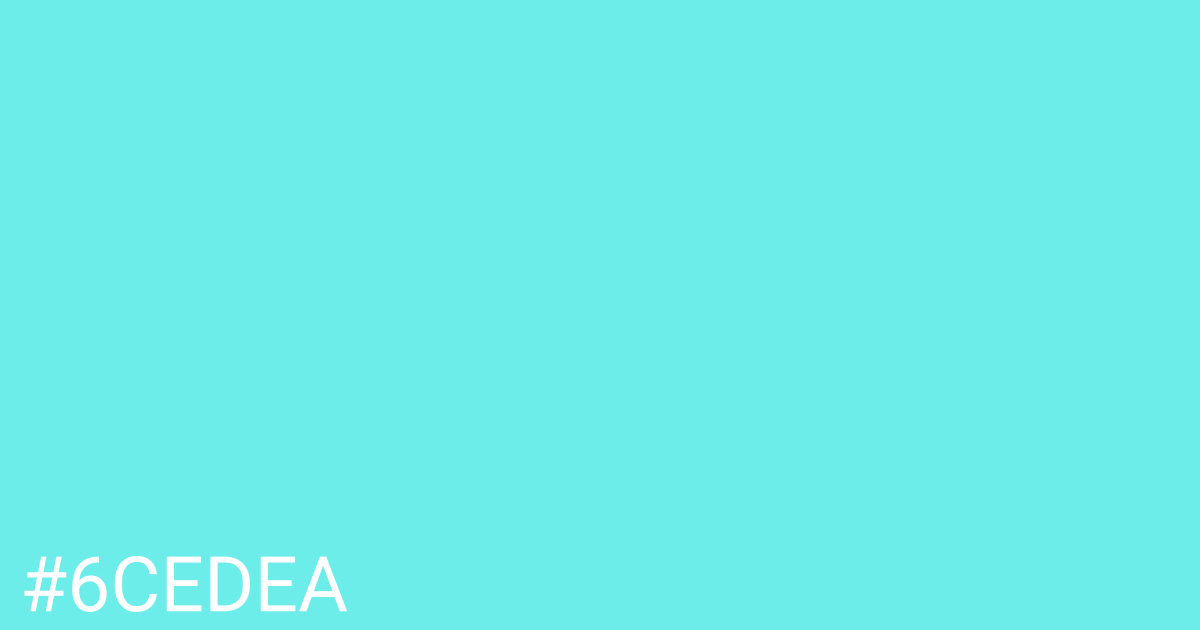 Hex color #6cedea graphic