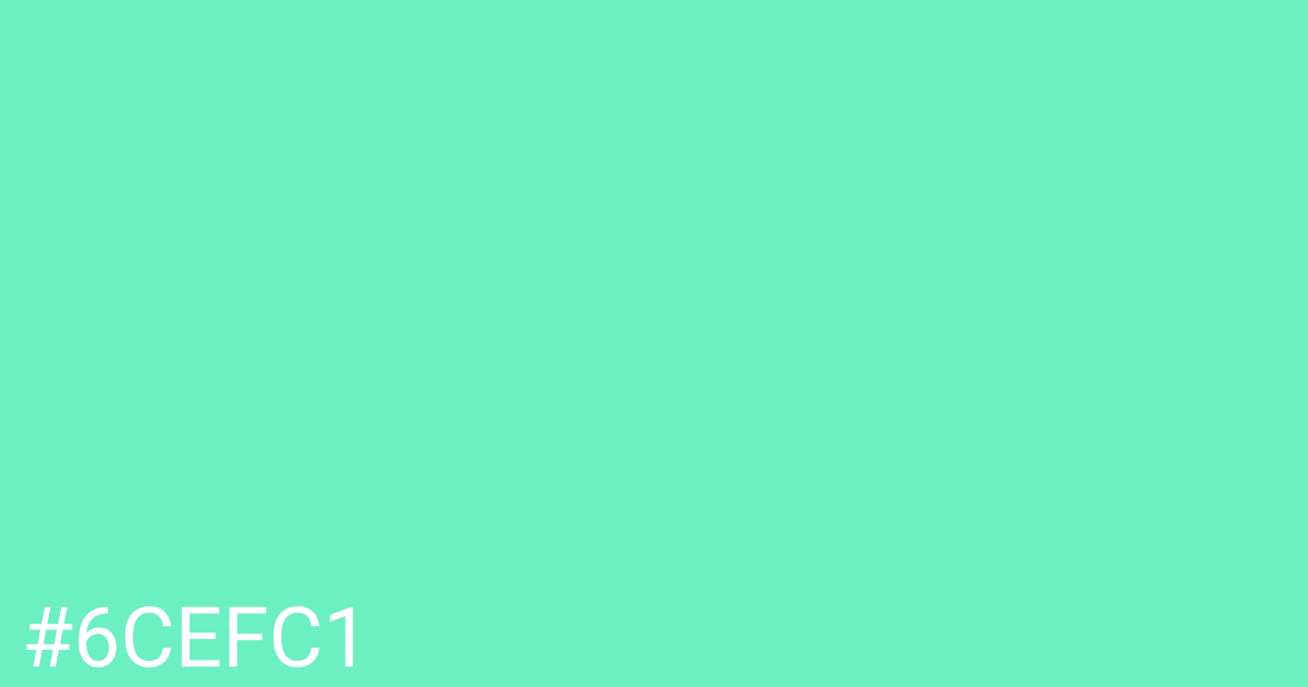Hex color #6cefc1 graphic