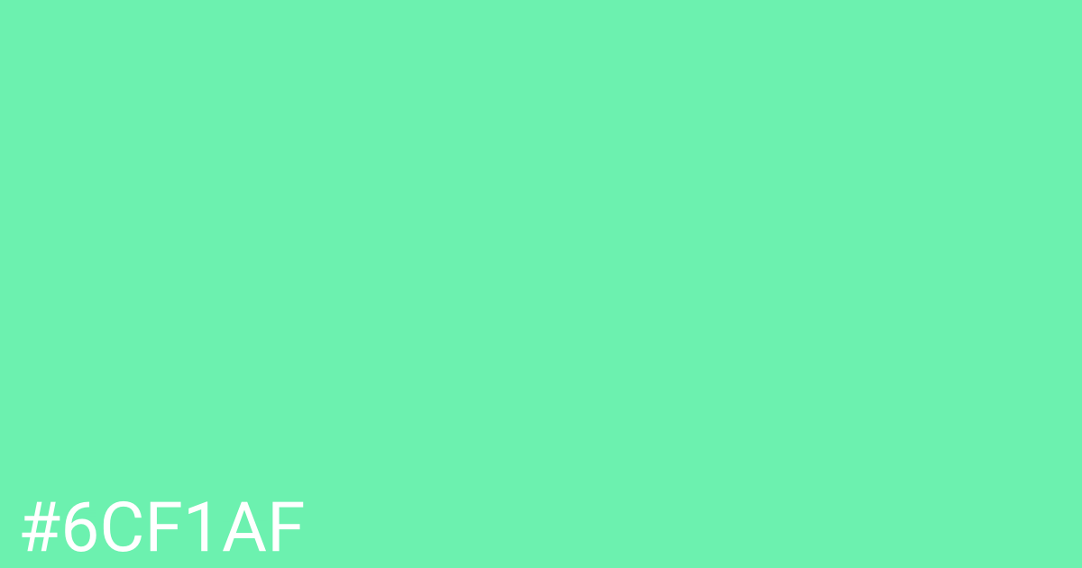 Hex color #6cf1af graphic