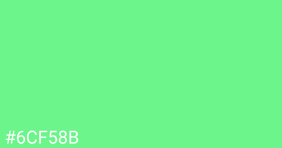 Hex color #6cf58b graphic
