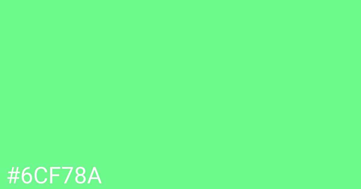 Hex color #6cf78a graphic