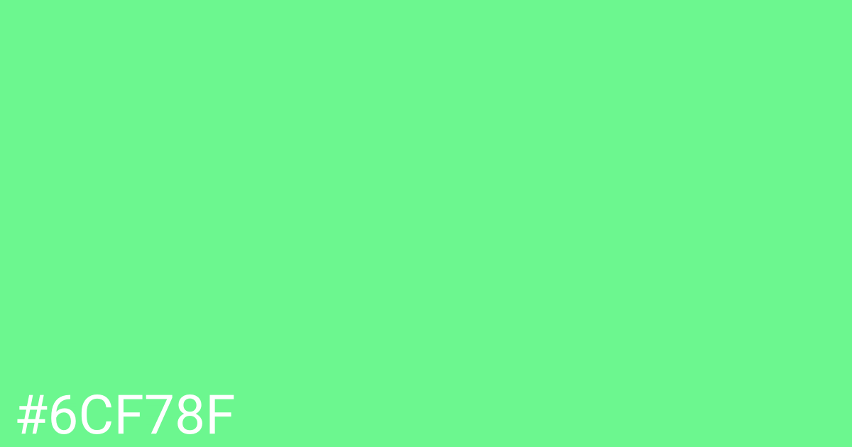 Hex color #6cf78f graphic