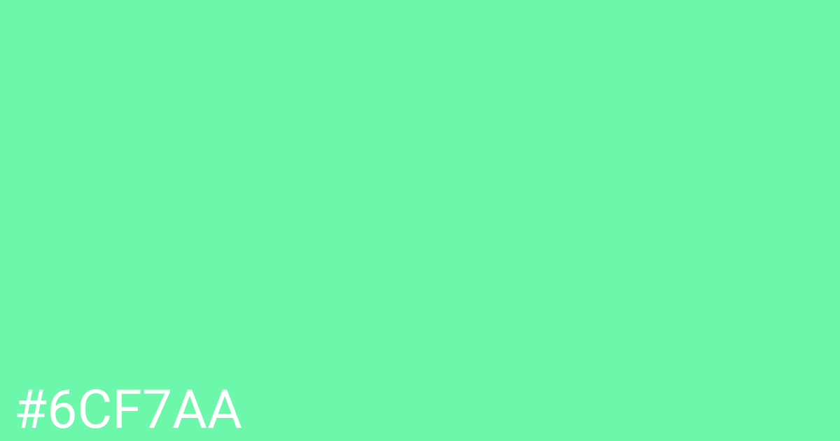 Hex color #6cf7aa graphic