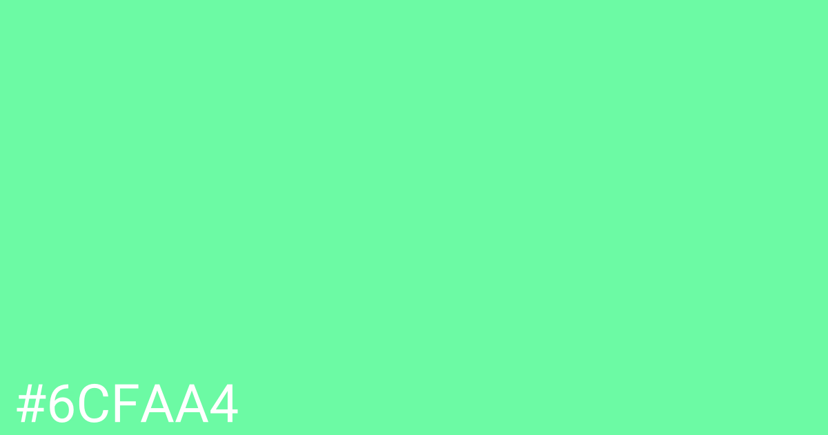 Hex color #6cfaa4 graphic