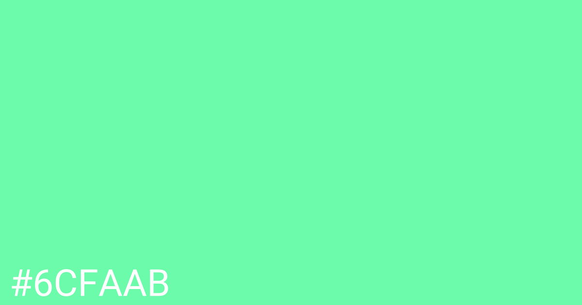 Hex color #6cfaab graphic