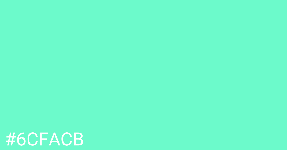 Hex color #6cfacb graphic