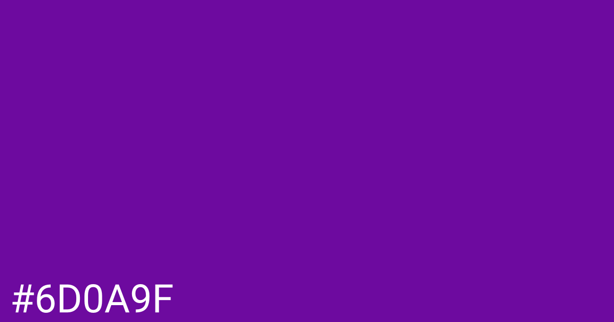 Hex color #6d0a9f graphic