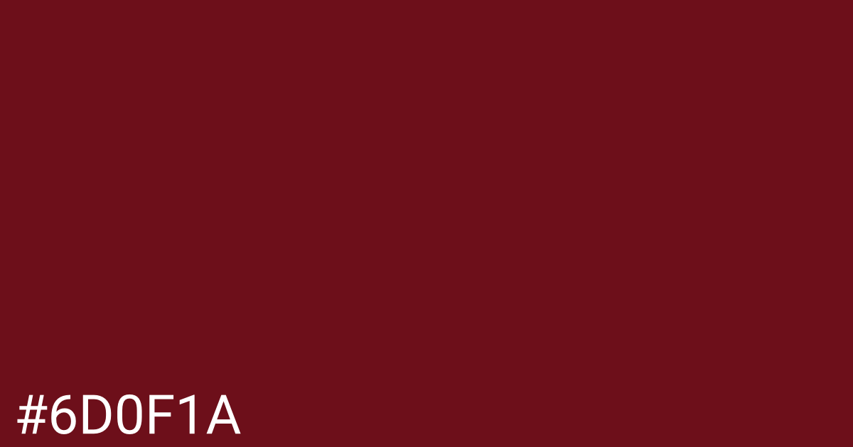 Hex color #6d0f1a graphic