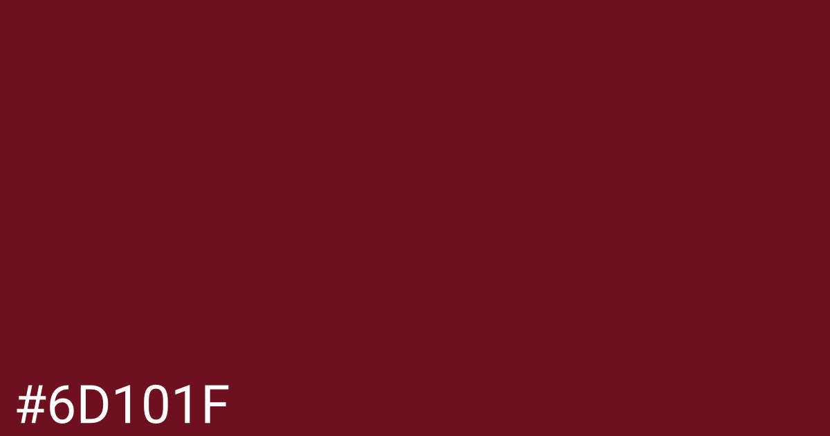 Hex color #6d101f graphic