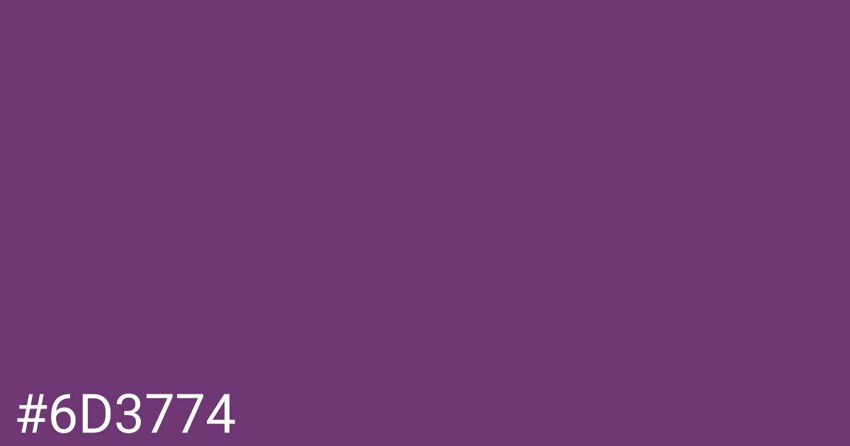 Hex color #6d3774 graphic