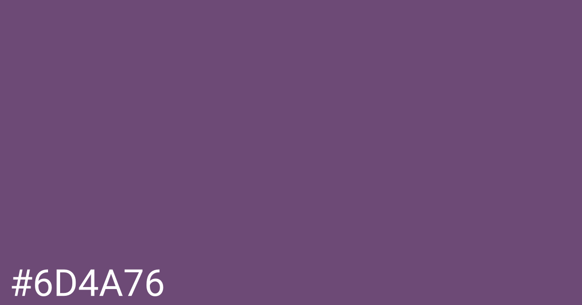 Hex color #6d4a76 graphic