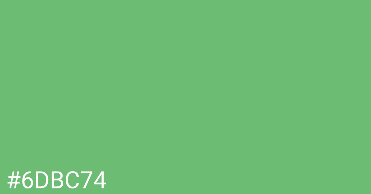 Hex color #6dbc74 graphic
