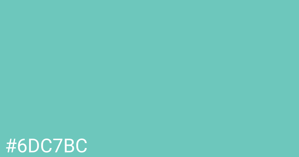 Hex color #6dc7bc graphic