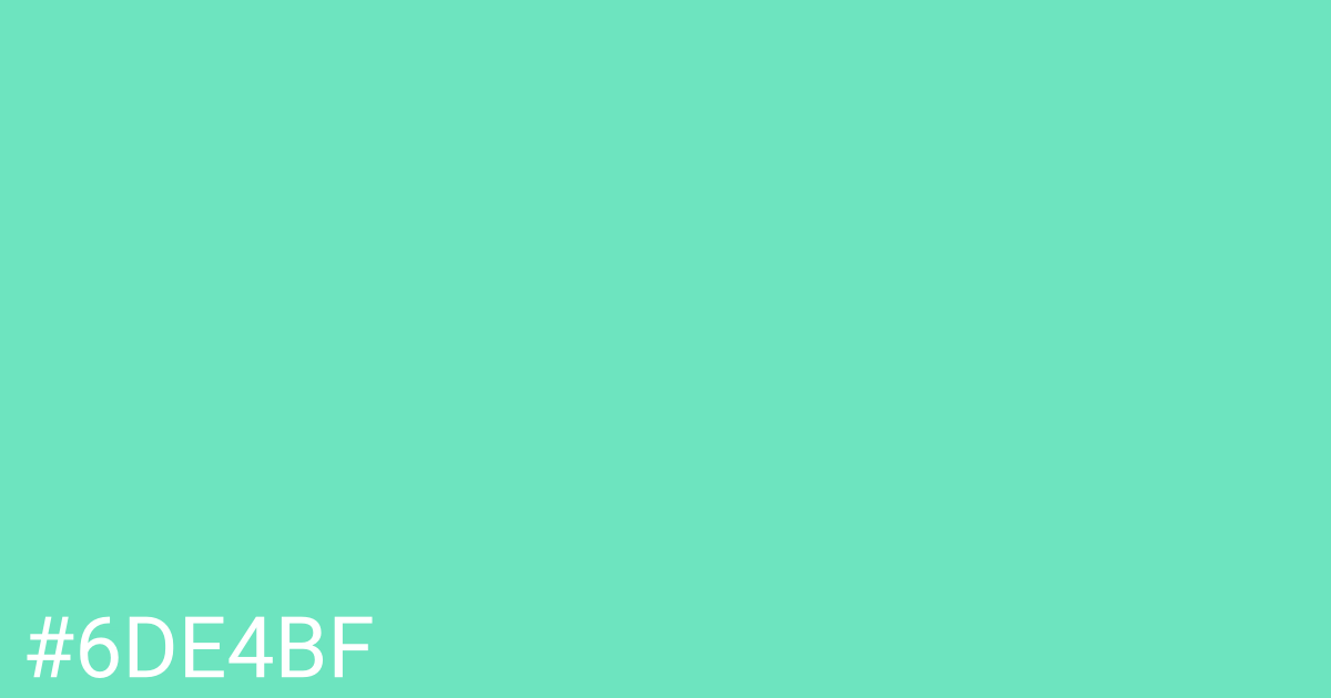 Hex color #6de4bf graphic
