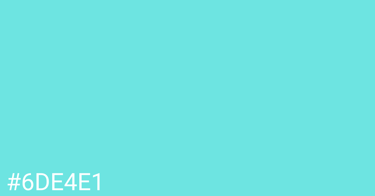 Hex color #6de4e1 graphic