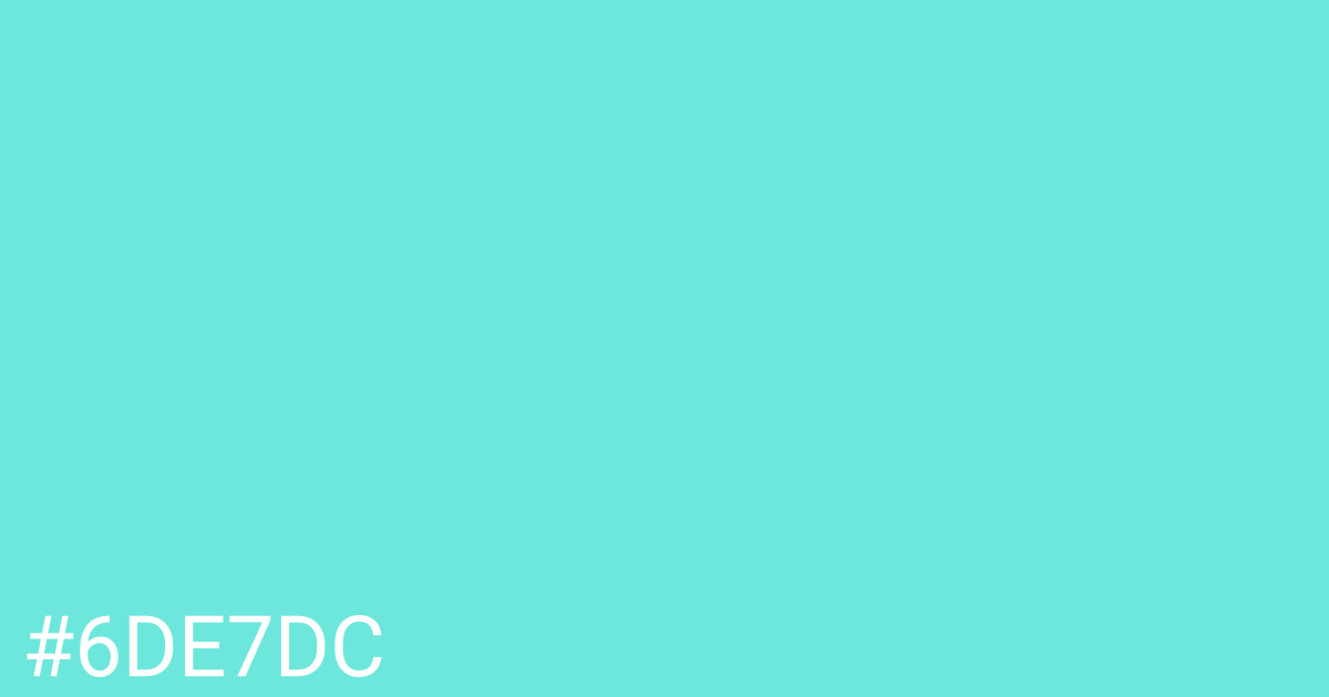 Hex color #6de7dc graphic