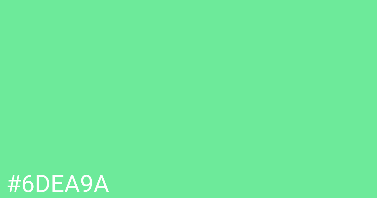 Hex color #6dea9a graphic