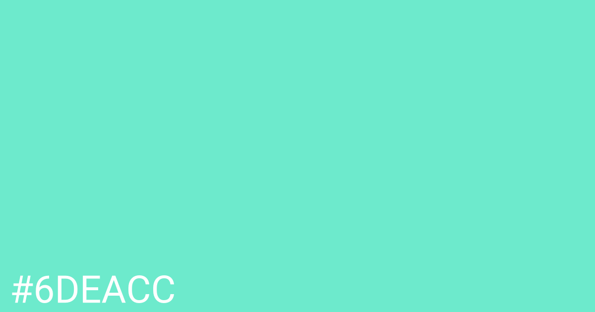 Hex color #6deacc graphic