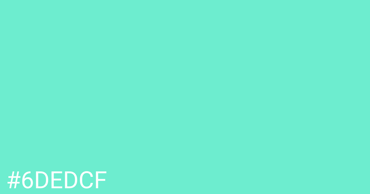 Hex color #6dedcf graphic